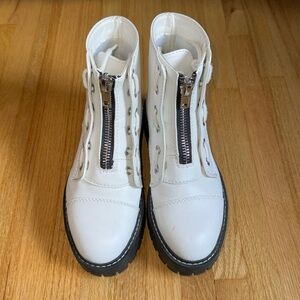 White Combat Boots